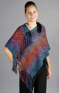 Fringed Poncho - Color: Alpine Glow